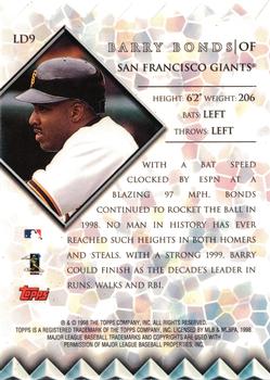 1999 Topps - Lords of the Diamond #LD9 Barry Bonds Back