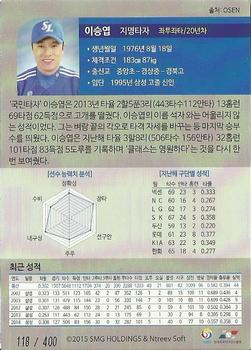 2015 SMG Ntreev Super Star Season 2 #SBC1502-201-AS Seung Yuop Lee Back