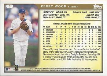 1999 Topps - Jumbo Series One #3 Kerry Wood Back