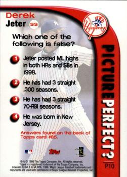 1999 Topps - Picture Perfect #P10 Derek Jeter Back