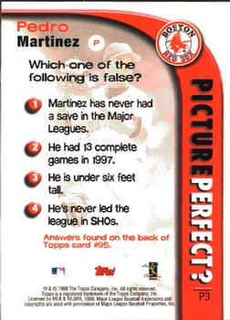 1999 Topps - Picture Perfect #P3 Pedro Martinez Back