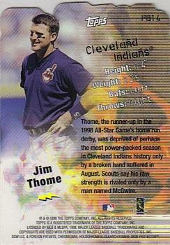1999 Topps - Power Brokers #PB14 Jim Thome Back