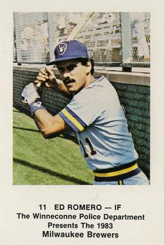 1983 Milwaukee Brewers Police - Winneconne Police Department #NNO Ed Romero Front