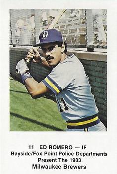 1983 Milwaukee Brewers Police - Bayside / Fox Point Police Departments #NNO Ed Romero Front