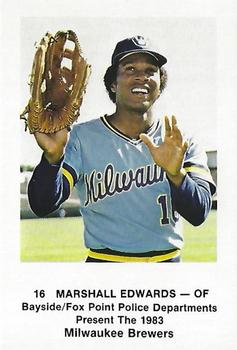 1983 Milwaukee Brewers Police - Bayside / Fox Point Police Departments #NNO Marshall Edwards Front