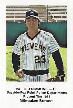 1983 Milwaukee Brewers Police - Bayside / Fox Point Police Departments #NNO Ted Simmons Front