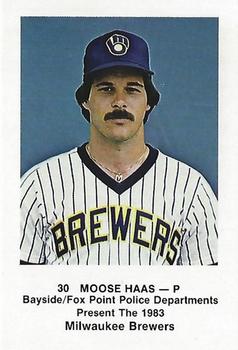 1983 Milwaukee Brewers Police - Bayside / Fox Point Police Departments #NNO Moose Haas Front