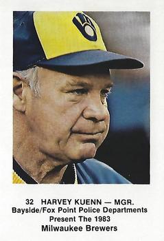 1983 Milwaukee Brewers Police - Bayside / Fox Point Police Departments #NNO Harvey Kuenn Front