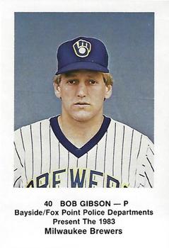 1983 Milwaukee Brewers Police - Bayside / Fox Point Police Departments #NNO Bob Gibson Front