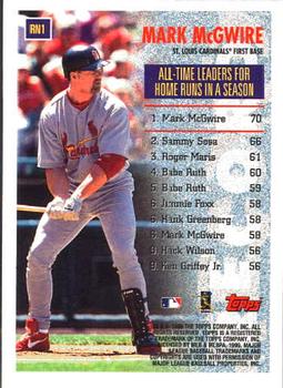 1999 Topps - Record Numbers #RN1 Mark McGwire Back