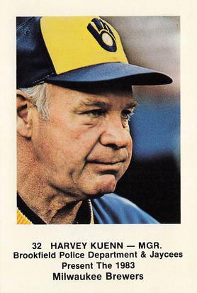 1983 Milwaukee Brewers Police - Brookfield Police Department and Jaycees #NNO Harvey Kuenn Front