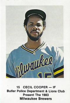 1983 Milwaukee Brewers Police - Butler Police Department #NNO Cecil Cooper Front