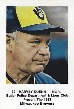 1983 Milwaukee Brewers Police - Butler Police Department #NNO Harvey Kuenn Front