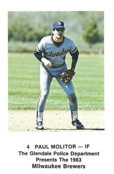 1983 Milwaukee Brewers Police - Glendale Police Department #NNO Paul Molitor Front