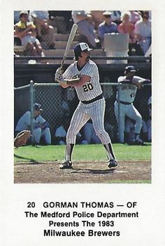 1983 Milwaukee Brewers Police - Medford Police Department #NNO Gorman Thomas Front