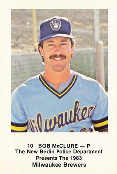 1983 Milwaukee Brewers Police - New Berlin Police Department #NNO Bob McClure Front