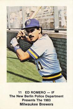 1983 Milwaukee Brewers Police - New Berlin Police Department #NNO Ed Romero Front