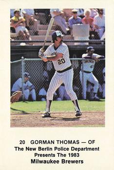 1983 Milwaukee Brewers Police - New Berlin Police Department #NNO Gorman Thomas Front