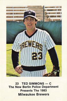 1983 Milwaukee Brewers Police - New Berlin Police Department #NNO Ted Simmons Front