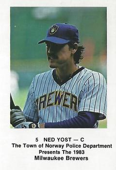 1983 Milwaukee Brewers Police - Town of Norway Police Department #NNO Ned Yost Front
