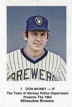 1983 Milwaukee Brewers Police - Town of Norway Police Department #NNO Don Money Front