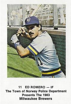 1983 Milwaukee Brewers Police - Town of Norway Police Department #NNO Ed Romero Front