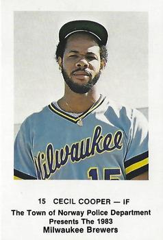 1983 Milwaukee Brewers Police - Town of Norway Police Department #NNO Cecil Cooper Front