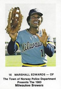 1983 Milwaukee Brewers Police - Town of Norway Police Department #NNO Marshall Edwards Front