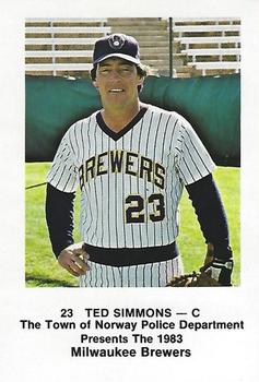 1983 Milwaukee Brewers Police - Town of Norway Police Department #NNO Ted Simmons Front
