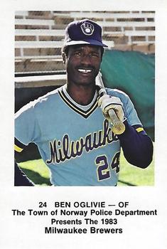 1983 Milwaukee Brewers Police - Town of Norway Police Department #NNO Ben Oglivie Front
