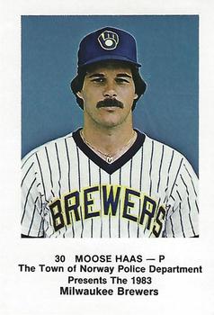 1983 Milwaukee Brewers Police - Town of Norway Police Department #NNO Moose Haas Front