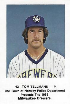 1983 Milwaukee Brewers Police - Town of Norway Police Department #NNO Tom Tellmann Front