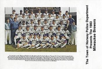 1983 Milwaukee Brewers Police - Town of Norway Police Department #NNO Team Photo/(Checklist back) Front