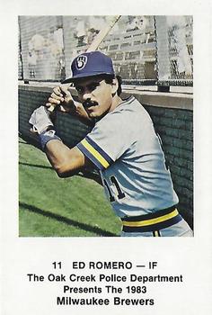 1983 Milwaukee Brewers Police - Oak Creek Police Department #NNO Ed Romero Front