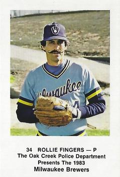 1983 Milwaukee Brewers Police - Oak Creek Police Department #NNO Rollie Fingers Front