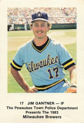 1983 Milwaukee Brewers Police - Pewaukee Town Police Department #NNO Jim Gantner Front