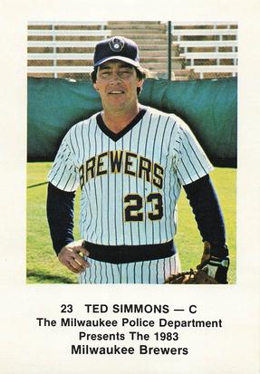 1983 Milwaukee Brewers Police - Pewaukee Town Police Department #NNO Ted Simmons Front