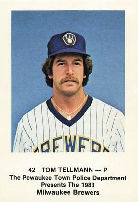 1983 Milwaukee Brewers Police - Pewaukee Town Police Department #NNO Tom Tellmann Front