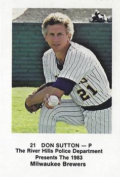 1983 Milwaukee Brewers Police - River Hills Police Department #NNO Don Sutton Front