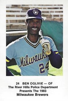 1983 Milwaukee Brewers Police - River Hills Police Department #NNO Ben Oglivie Front