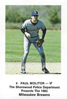 1983 Milwaukee Brewers Police - Shorewood Police Department #NNO Paul Molitor Front