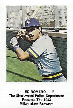 1983 Milwaukee Brewers Police - Shorewood Police Department #NNO Ed Romero Front