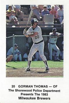 1983 Milwaukee Brewers Police - Shorewood Police Department #NNO Gorman Thomas Front