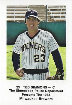 1983 Milwaukee Brewers Police - Shorewood Police Department #NNO Ted Simmons Front