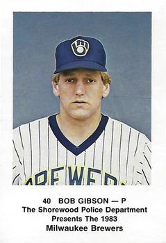1983 Milwaukee Brewers Police - Shorewood Police Department #NNO Bob Gibson Front