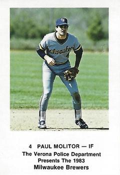1983 Milwaukee Brewers Police - Verona Police Department #NNO Paul Molitor Front