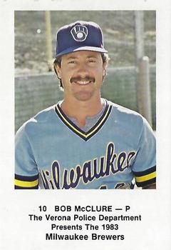 1983 Milwaukee Brewers Police - Verona Police Department #NNO Bob McClure Front