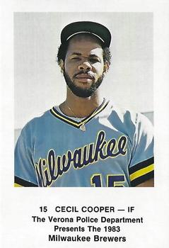 1983 Milwaukee Brewers Police - Verona Police Department #NNO Cecil Cooper Front
