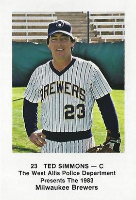 1983 Milwaukee Brewers Police - West Allis Police Department #NNO Ted Simmons Front