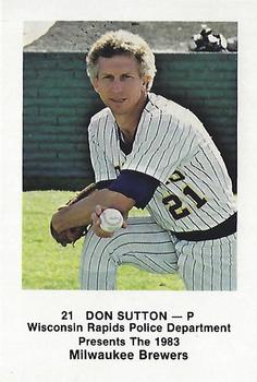 1983 Milwaukee Brewers Police - Wisconsin Rapids Police Department #NNO Don Sutton Front